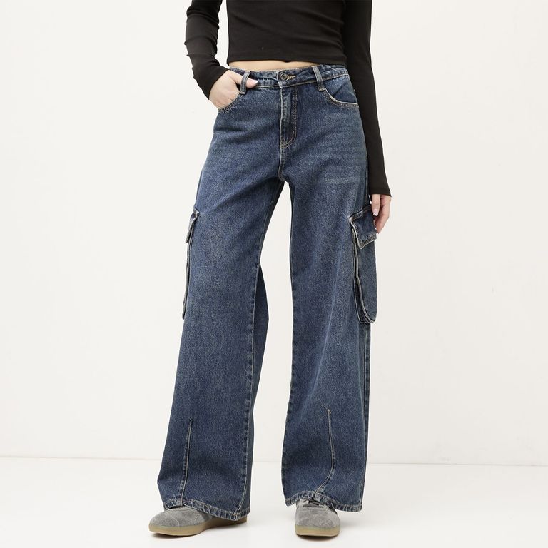 Jean Baggy Tiro Medio Mujer