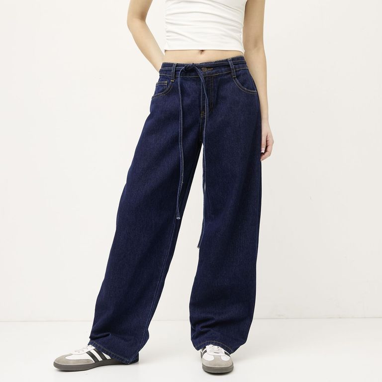 Jean Balloon Tiro Medio Mujer