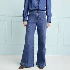 ELLE - Jean Wide Leg Tiro Alto Mujer