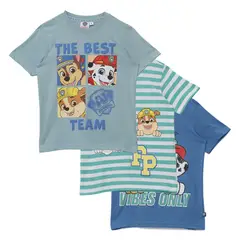 PAW PATROL - Polo Niño Pack X3 Manga Corta Algodón
