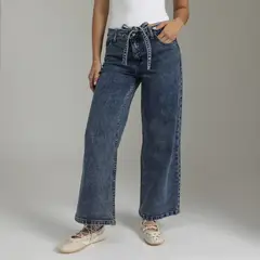 SYBILLA - Jean Wide Leg Tiro Alto Mujer