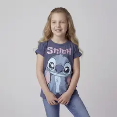 LILO & STITCH - Polera Niña Manga Corta Algodón Lilo y Stitch