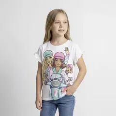 BARBIE - Polera Niña Manga Corta Algodón
