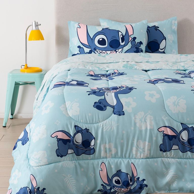 Juego de Cama: Edredón + Juego de Sábanas Stitch 1.5 Plazas