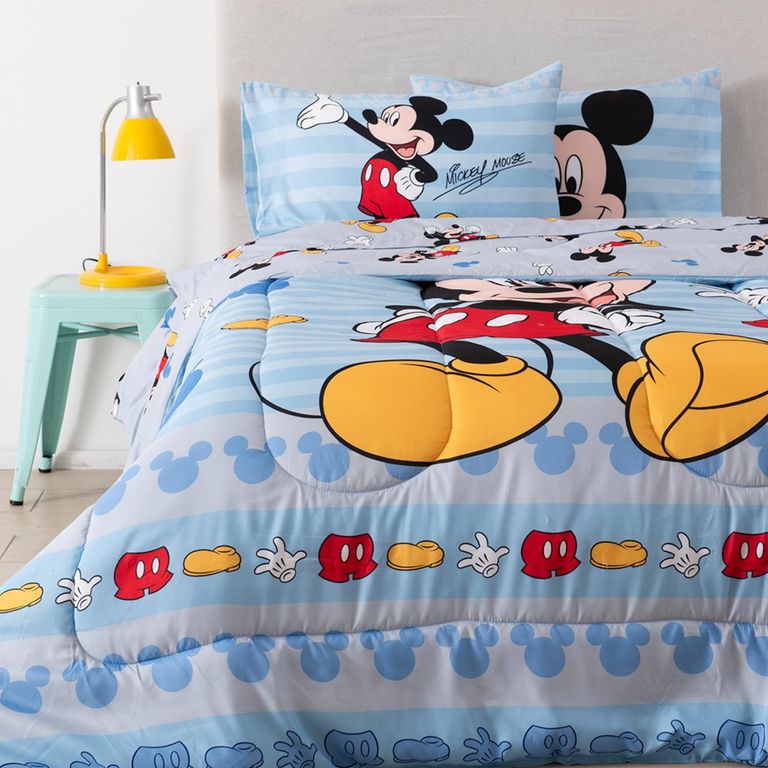 Juego de Cama: Edredón + Juego de Sábanas Mickey 1.5 Plazas