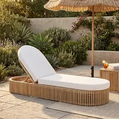 BASEMENT HOME - Reposera Reclinable con Madera Acacia