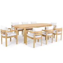 BASEMENT HOME - Mesa de Comedor para Terraza 8 Puestos de Madera Acacia