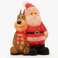 MICA - Adorno Navideño de Santa con Venado con Luces 47cm