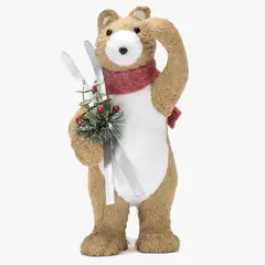 MICA - Peluche Navideño de Oso Ski 20x18cm