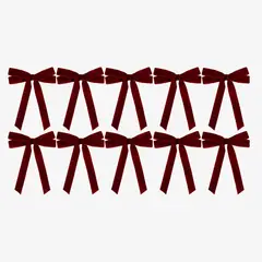MICA - Setx10 Adorno Árbol Navidad Cintas Terciopelo 12cm