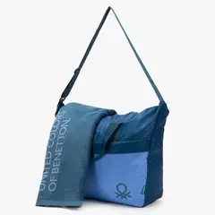 BENETTON - Bolso de Playa + Toalla 100% Algodón
