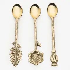 ROBERTA ALLEN - Set x3 Cucharitas de Postre Hojas 16 cm