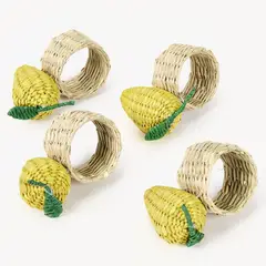 ROBERTA ALLEN - Set x4 Anillos de Servilleta Limones Fibra
