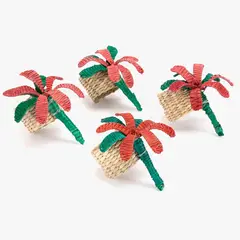 ROBERTA ALLEN - Set x4 Anillos de Servilleta Flor Fibra