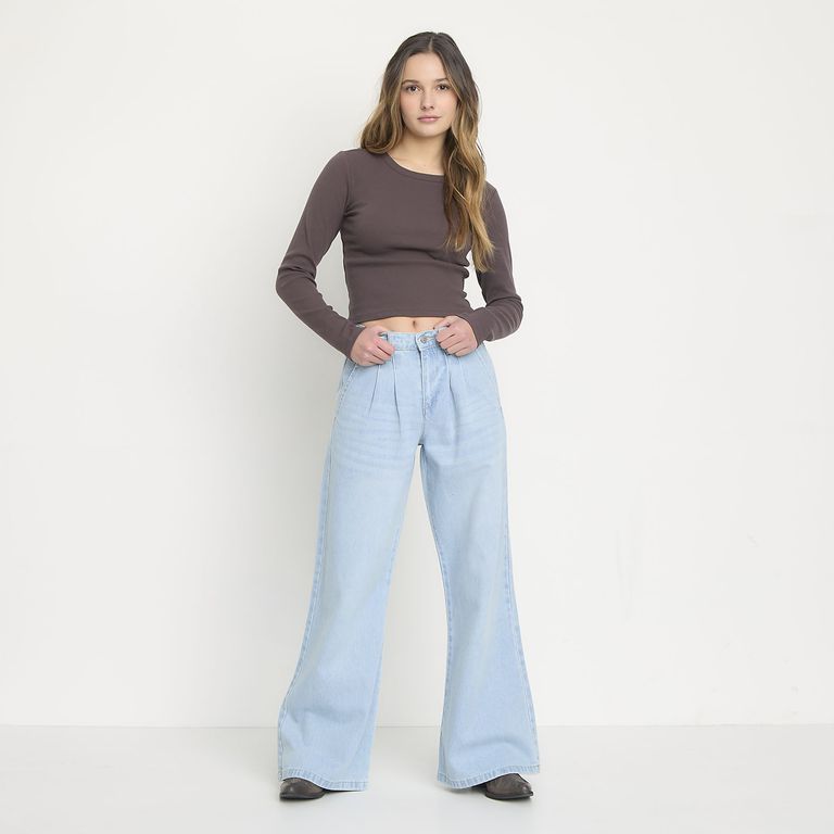 Jean Baggy Tiro Alto Mujer