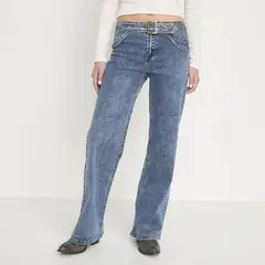SYBILLA - Jean Wide Leg Tiro Medio Mujer