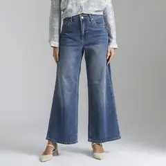 BASEMENT - Jean Wide Leg Tiro Alto Mujer