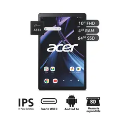 ACER - Tab A523 4GB 64GB 10 HD Metal