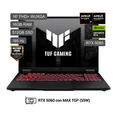 ASUS - Laptop TUF Gaming A16 AMD Ryzen 7 260 16GB 512SSD RTX5060 16" FHD+