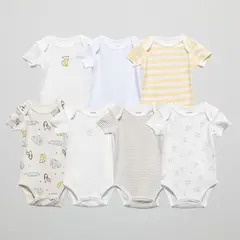 YAMP - Body Bebé Niño Pack X7 Manga Corta Algodón