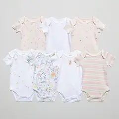 YAMP - Body Bebé Niña Pack X7 Manga Corta Algodón