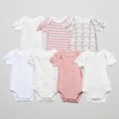 YAMP - Body Bebé Niña Pack X7 Manga Corta Algodón