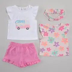 YAMP - Conjunto Bebé Niña Manga Corta Algodón