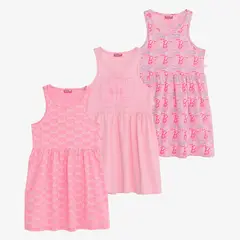 BARBIE - Vestido Niña Pack X3 Algodón