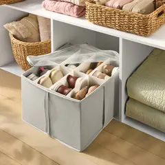 BRIGHTROOM - Organizador para Zapatos de Tela con Tapa 8 Pares 43x43x33 cm