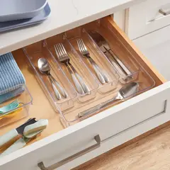 BRIGHTROOM - Organizador para Cubiertos de Cajón con 5 Compartimentos 33x29x5 cm