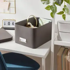 BRIGHTROOM - Caja Organizadora Mediana de Tela con Tapa 33x25x18 cm