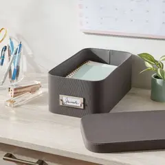 BRIGHTROOM - Caja Organizadora Pequeña de Tela con Tapa 33x19x13 cm