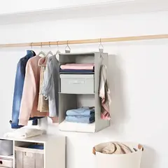 BRIGHTROOM - Organizador Colgante de Tela con 3 Niveles 36x36x69 cm