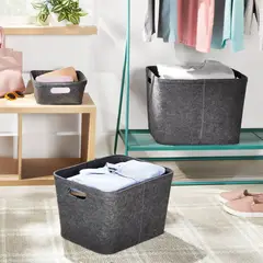 BRIGHTROOM - Canasta Organizadora Mediana Tipo Fieltro 42x36x27 cm