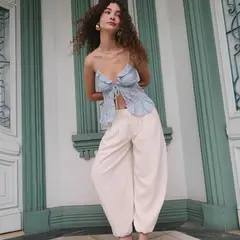 SYBILLA - Pantalón Balloon Tiro Medio Mujer