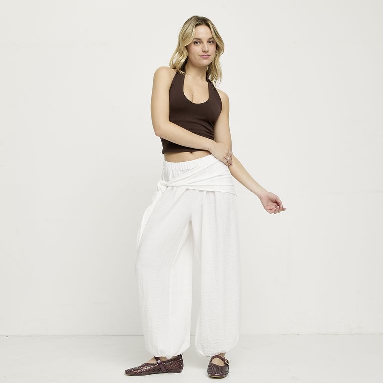 Pantalón Balloon Tiro Alto Mujer