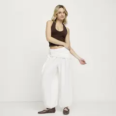SYBILLA - Pantalón Balloon Tiro Alto Mujer