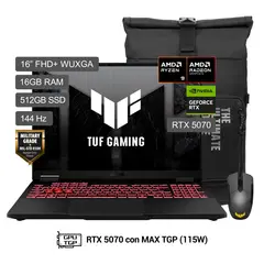 ASUS - TUF Gaming A16 AMD Ryzen 9 8940HX 16GB 512SSD RTX5070 16" FHD+