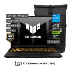 ASUS - TUF Gaming F16 Intel Core i5-14450HX 205H 8GB 512SSD RTX5050 16" FHD+