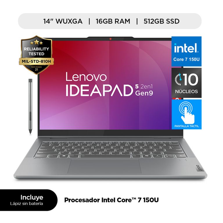 Laptop IdeaPad 5i 2 en 1 Intel Core 7 16GB RAM 512GB SSD 14" WUXGA Tactil