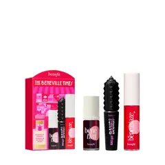 BENEFIT - Set Labios y Ojos Beneville Times - Máscara Badgal Bang, Benetint Original, Brillo de Labios Edición Limitada Beneglaze -