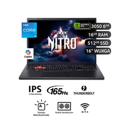 ACER - LAPTOP GAMER NITRO LITE Intel Core i5-13420H 16GB 512 GB 15.6" 165 Hz FHD