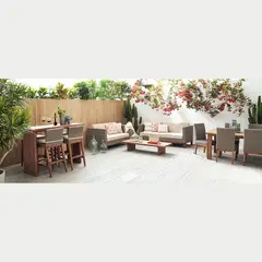 BASEMENT HOME - Juego de Sala Terraza Capetown 3-2 con Mesa de Centro