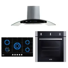 SOLE - Cocina 5 hornillas + Campana + Horno eléctrico 73L
