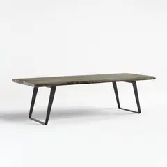 CRATE & BARREL - Mesa de Comedor Yukon de Madera Maciza con Base de Hierro (6 a 8 Puestos)