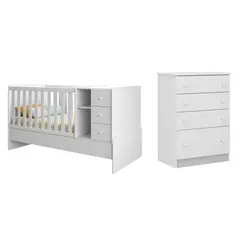 MICA KIDS - Combo: Cuna Convertible + Cómoda Multicolor