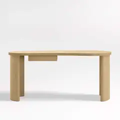 CRATE & BARREL - Escritorio Courbe de Madera de Roble Natural con Cajón