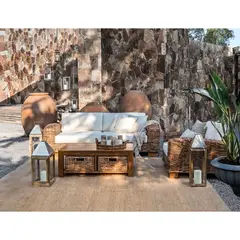 BASEMENT HOME - Juego de Sala de Terraza Kretes 3-1 + Mesa de Centro