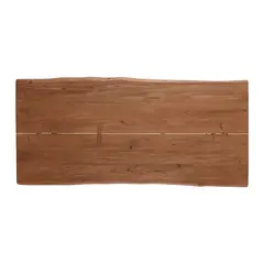 CRATE & BARREL - Mesa de Comedor Yukon de Madera Maciza con Base de Hierro 147cm