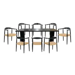 BASEMENT HOME - Juego de Comedor Fuji Negro